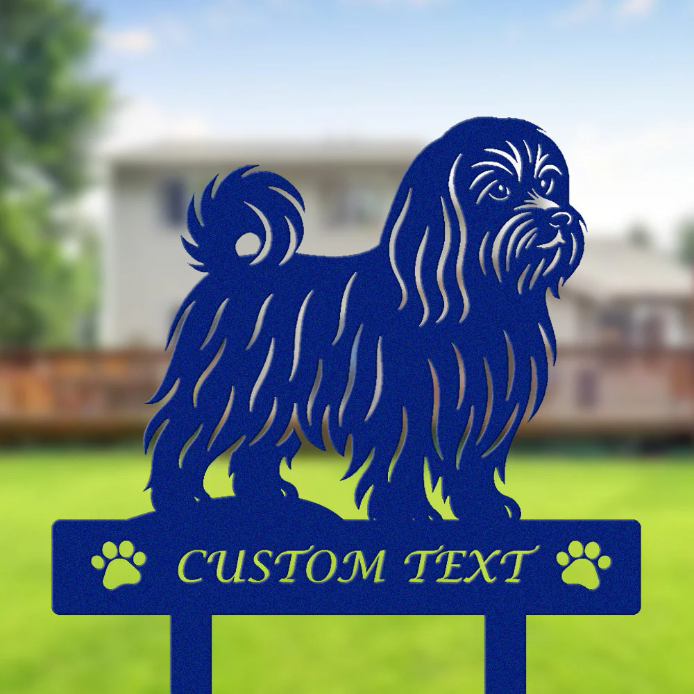 Bichon Maltais Silhouette de Chien Personnalisée Piquet de Jardin en Métal - Image 6