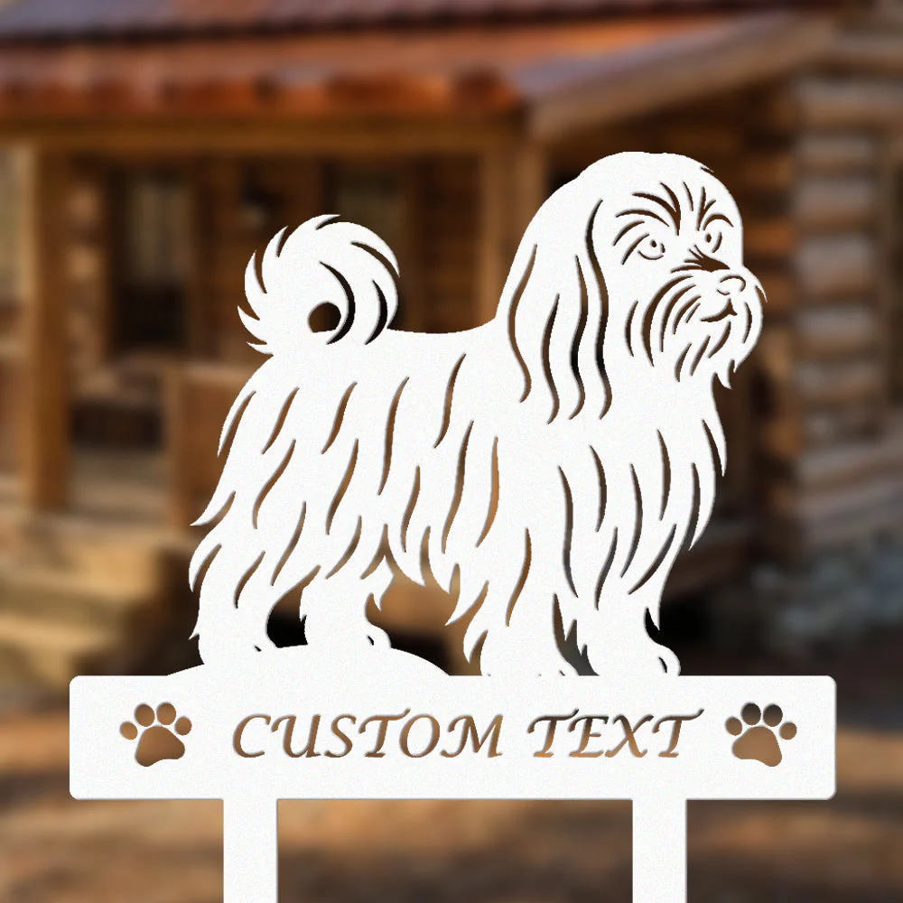 Bichon Maltais Silhouette de Chien Personnalisée Piquet de Jardin en Métal - Image 8
