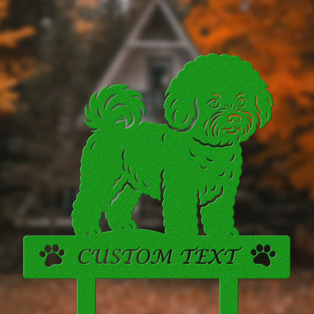 Bichon Silhouette de Chien Personnalisée Piquet de Jardin en Métal - Image 5