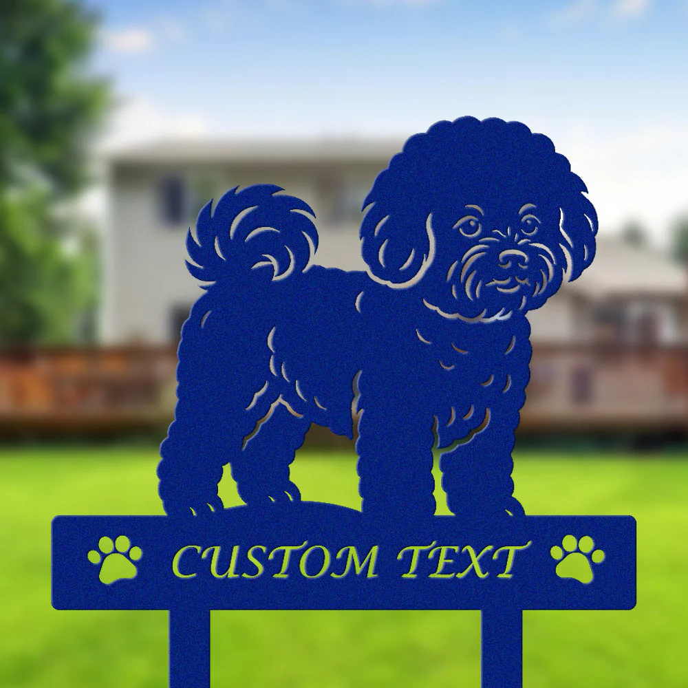 Bichon Silhouette de Chien Personnalisée Piquet de Jardin en Métal - Image 6
