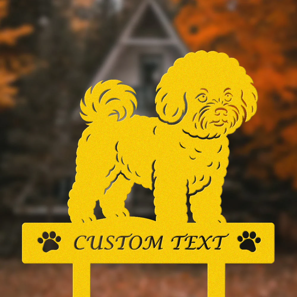 Bichon Silhouette de Chien Personnalisée Piquet de Jardin en Métal - Image 7