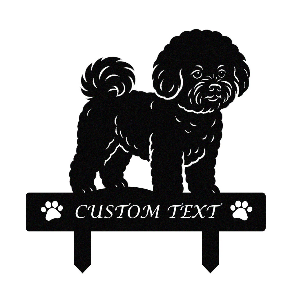 Bichon Silhouette de Chien Personnalisée Piquet de Jardin en Métal - Image 9