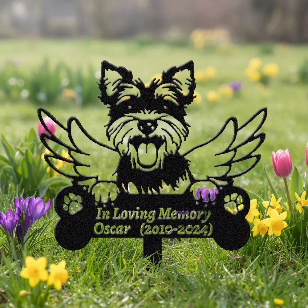 Biewer Terrier Tuteur Commémoratif Personnalisé avec Ailes