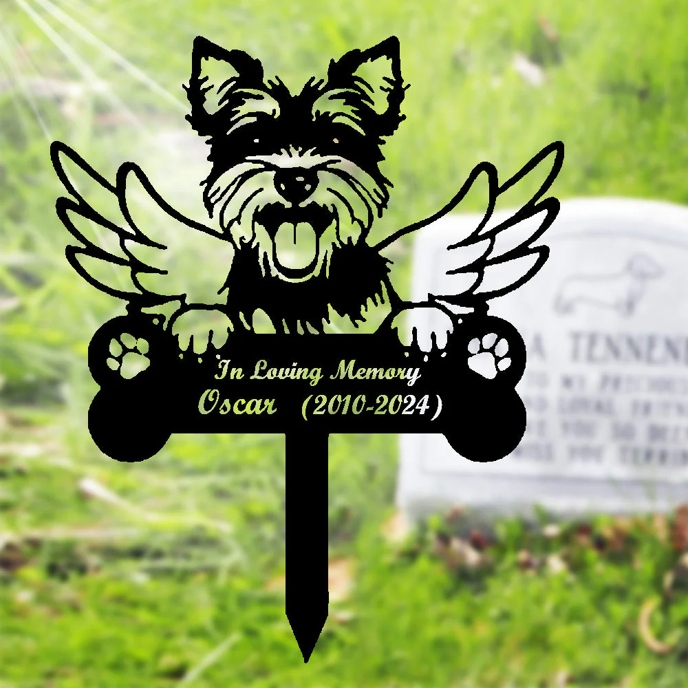 Biewer Terrier Tuteur Commémoratif Personnalisé avec Ailes - Image 2