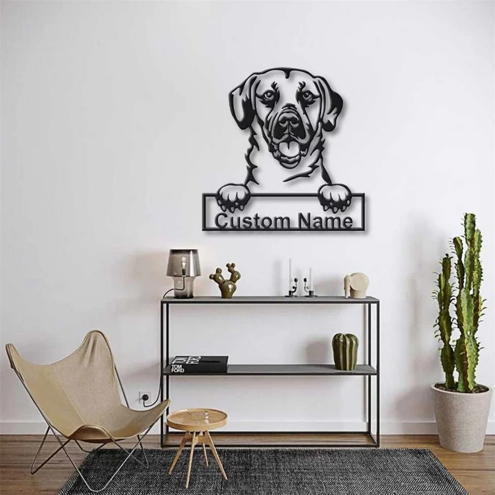Black Mouth Cur Art en Métal Plaque de Nom en Métal Personnalisée