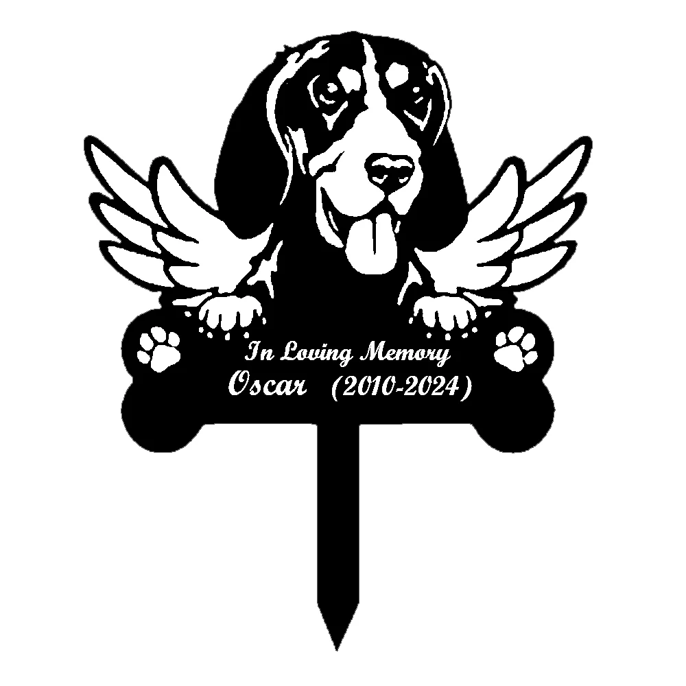 Bluetick Coonhound Tuteur Commémoratif Personnalisé avec Ailes - Image 15