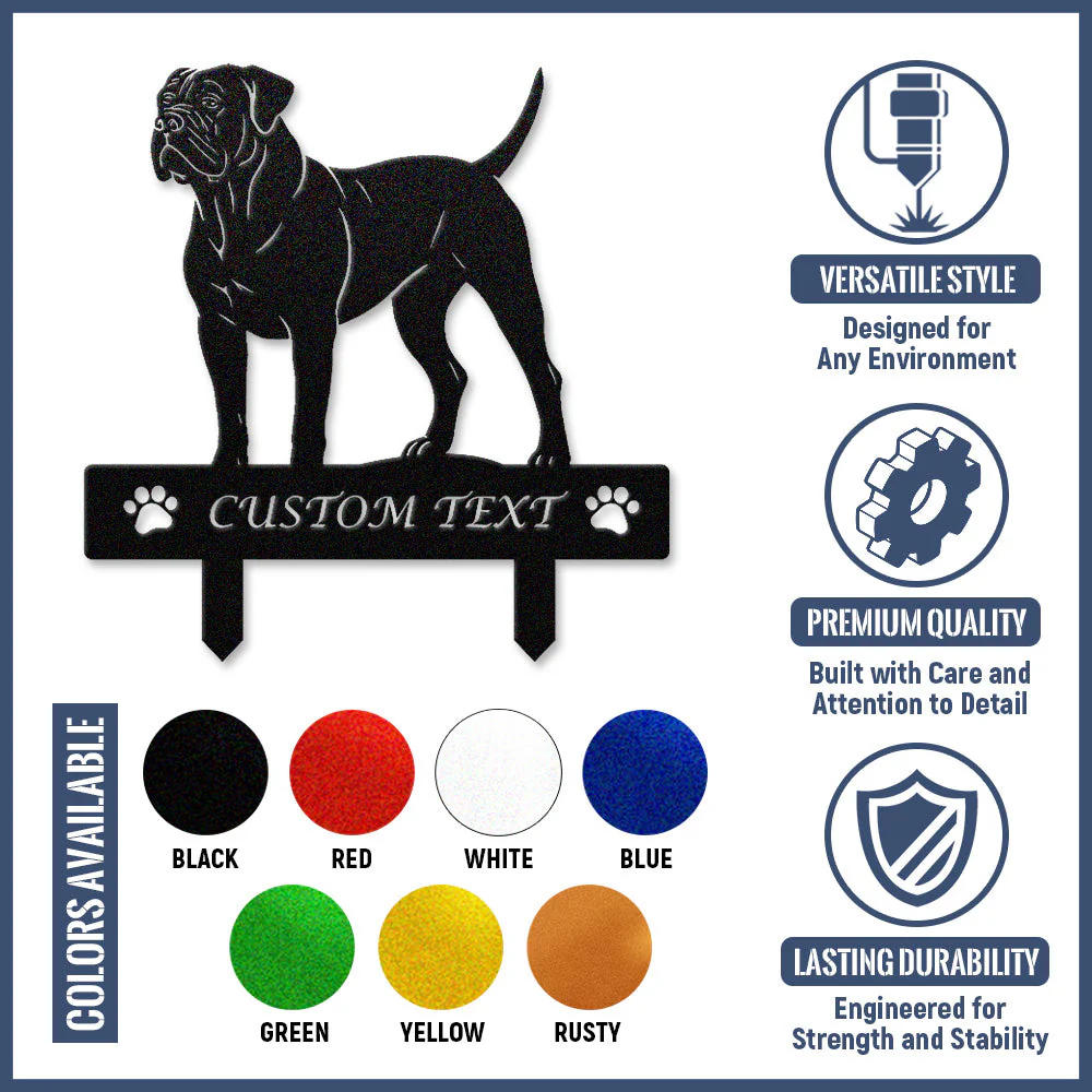 Boerboel Silhouette de Chien Personnalisée Piquet de Jardin en Métal - Image 10