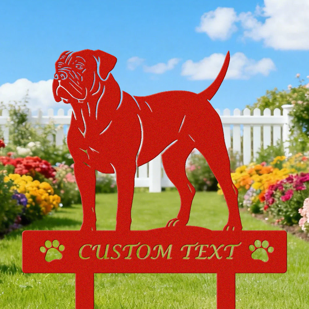 Boerboel Silhouette de Chien Personnalisée Piquet de Jardin en Métal - Image 3