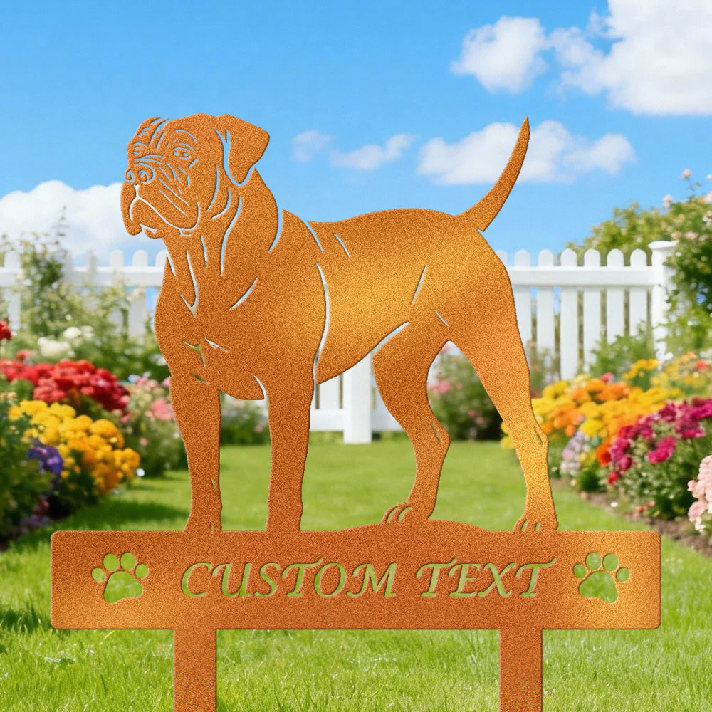 Boerboel Silhouette de Chien Personnalisée Piquet de Jardin en Métal - Image 4