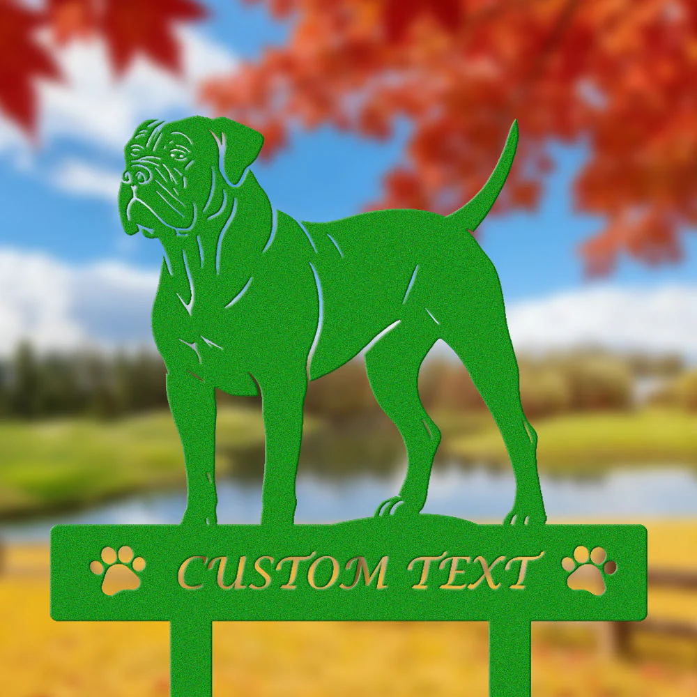 Boerboel Silhouette de Chien Personnalisée Piquet de Jardin en Métal - Image 5