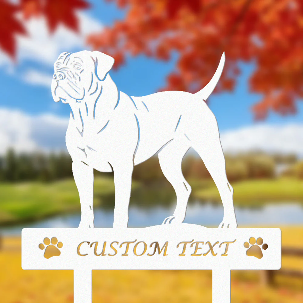 Boerboel Silhouette de Chien Personnalisée Piquet de Jardin en Métal - Image 8