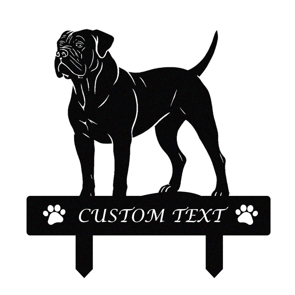 Boerboel Silhouette de Chien Personnalisée Piquet de Jardin en Métal - Image 9