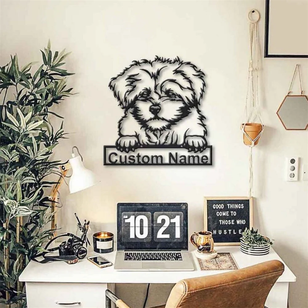 Bolonka Zwetna Art en Métal Plaque de Nom en Métal Personnalisée