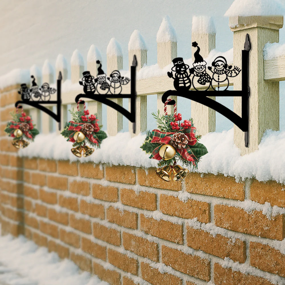 Bonhomme de Neige de Noël Support de Plantes à Suspendre Métallique - Image 2