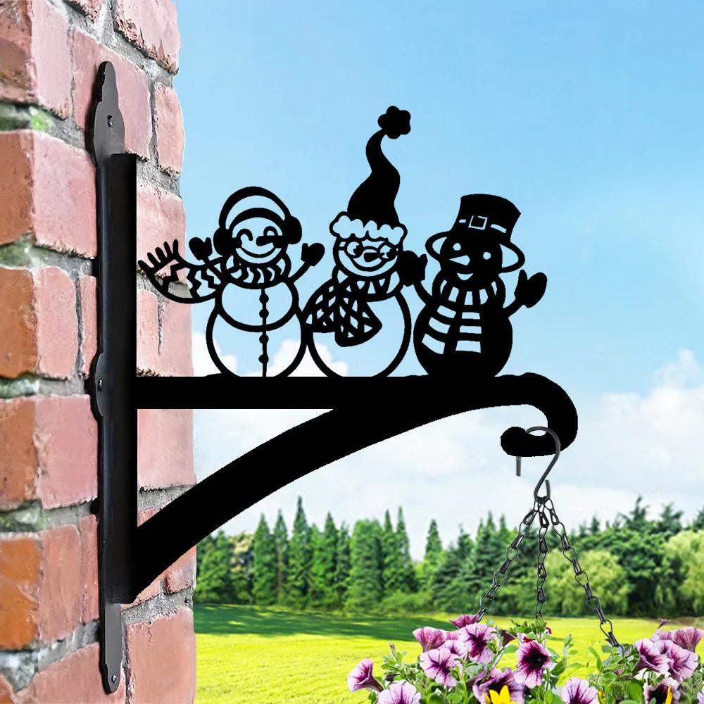 Bonhomme de Neige de Noël Support de Plantes à Suspendre Métallique - Image 5