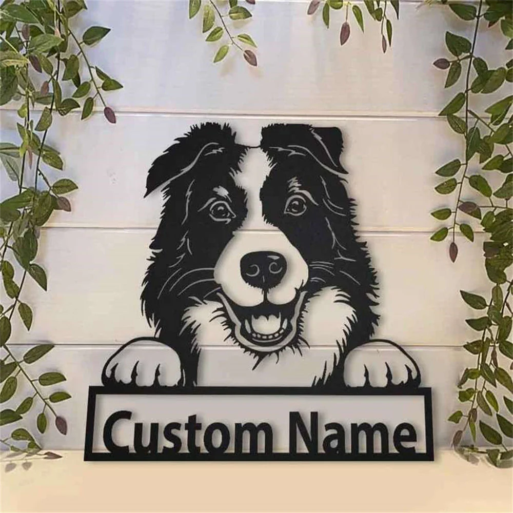 Border Collie Art Mural en Métal Plaque en Métal Personnalisée pour Amoureux des Chiens - Image 2