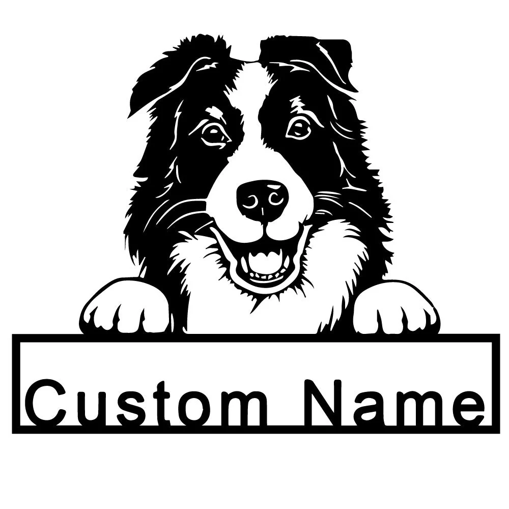 Border Collie Art Mural en Métal Plaque en Métal Personnalisée pour Amoureux des Chiens - Image 3