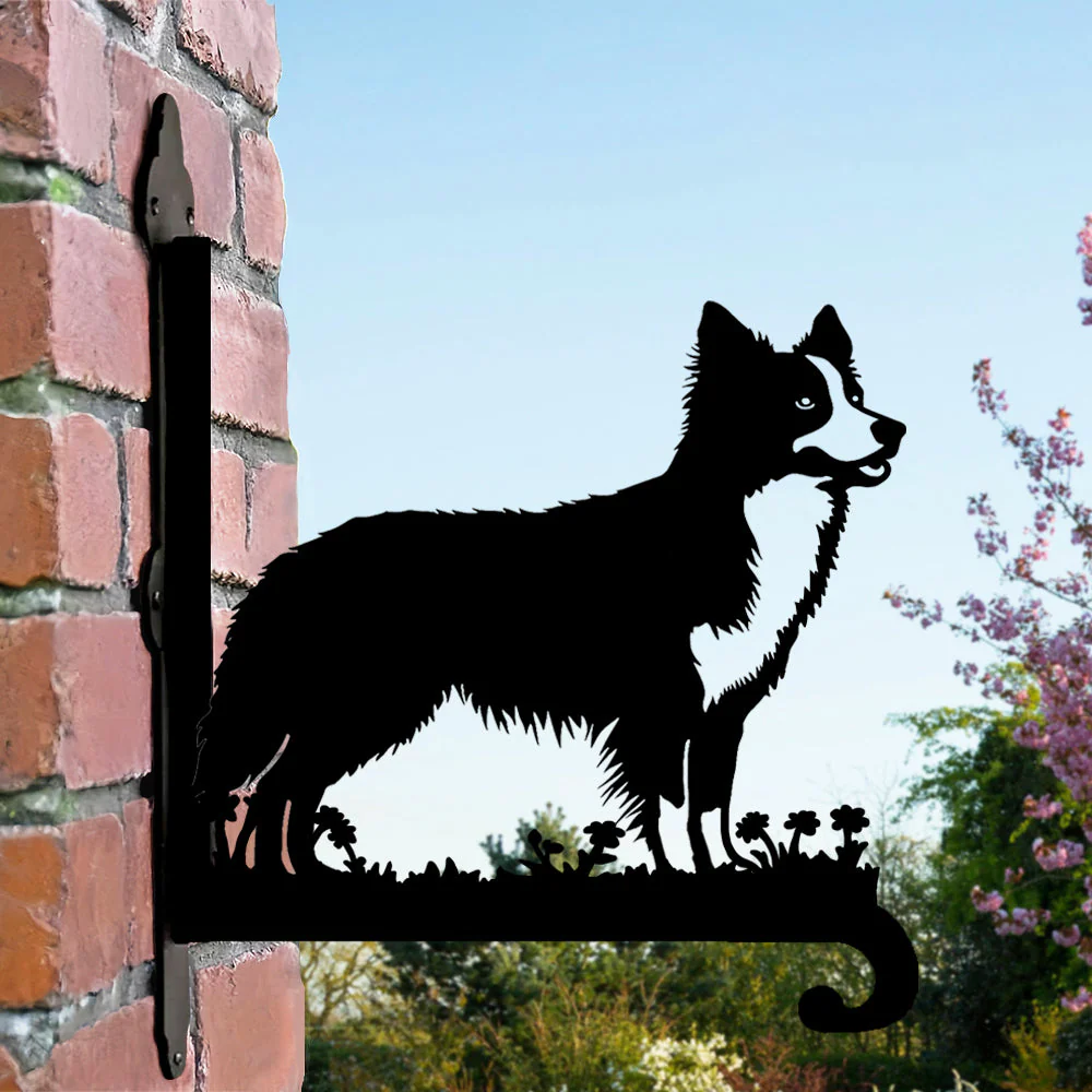 Border Collie de Luxe Support de Plantes à Suspendre Métallique