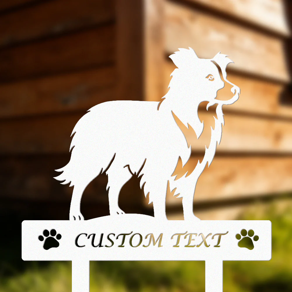 Border Collie Silhouette de Chien Personnalisée Piquet de Jardin en Métal - Image 8