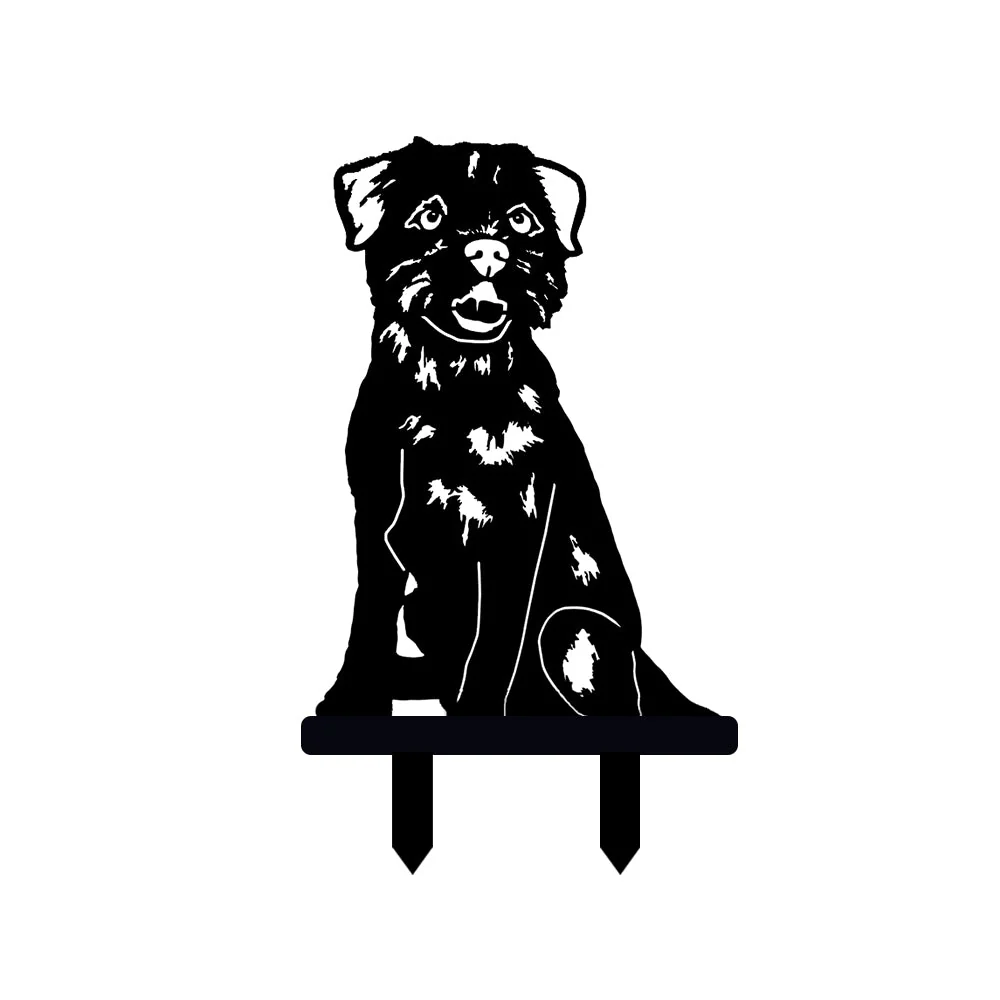 Border Terrier Silhouette de Chien en Métal Noir - Image 7