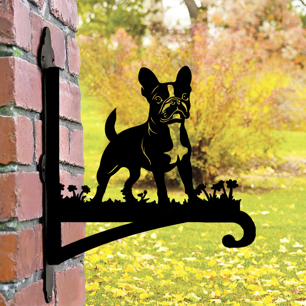 Boston Terrier Détaillé Support de Plantes à Suspendre Métallique - Image 3