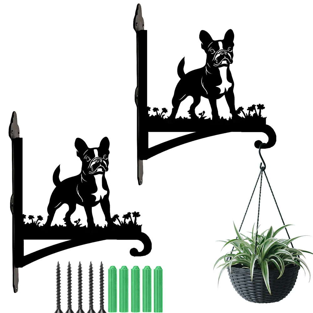Boston Terrier Détaillé Support de Plantes à Suspendre Métallique - Image 8