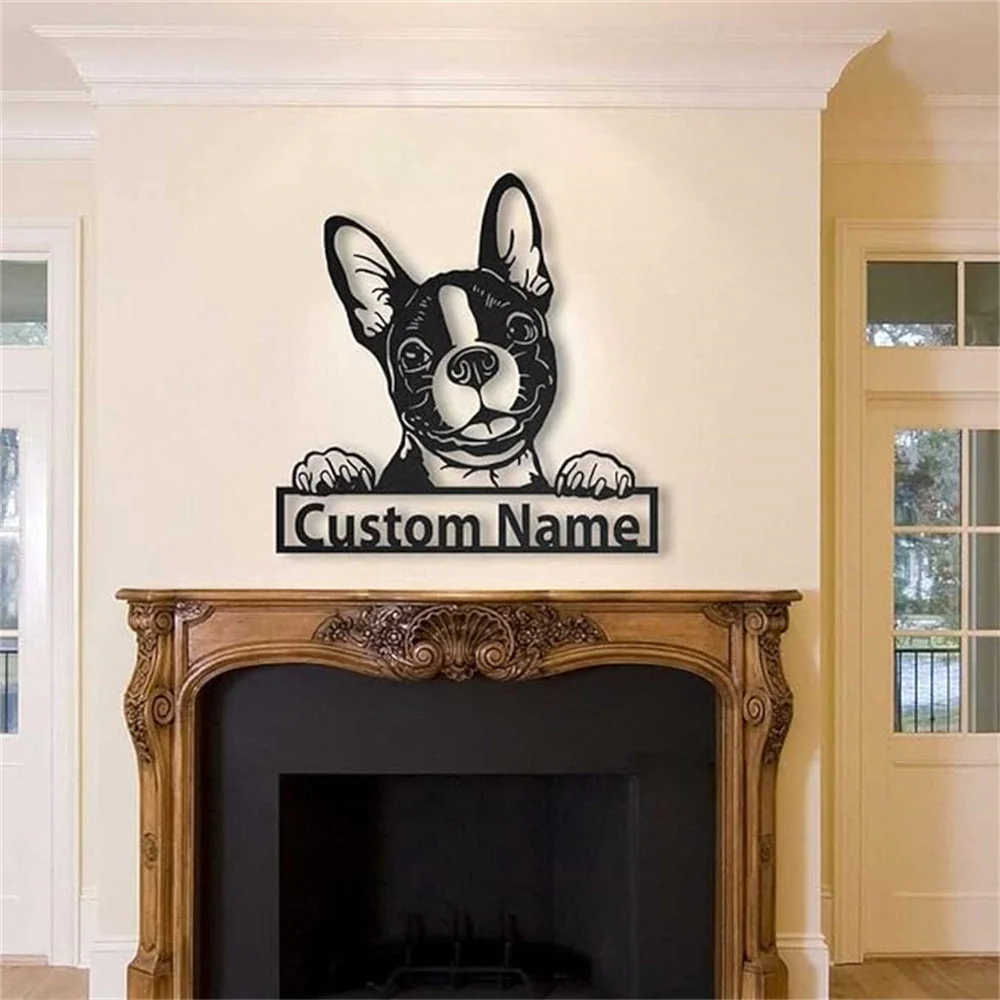 Boston Terrier Plaque en Métal Art Personnalisée - Image 3