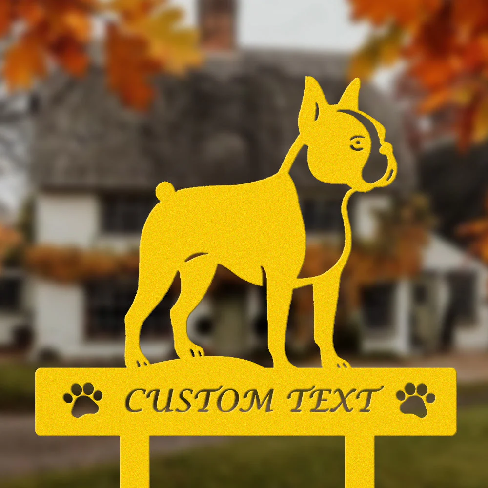Boston Terrier Silhouette de Chien Personnalisée Piquet de Jardin en Métal - Image 7