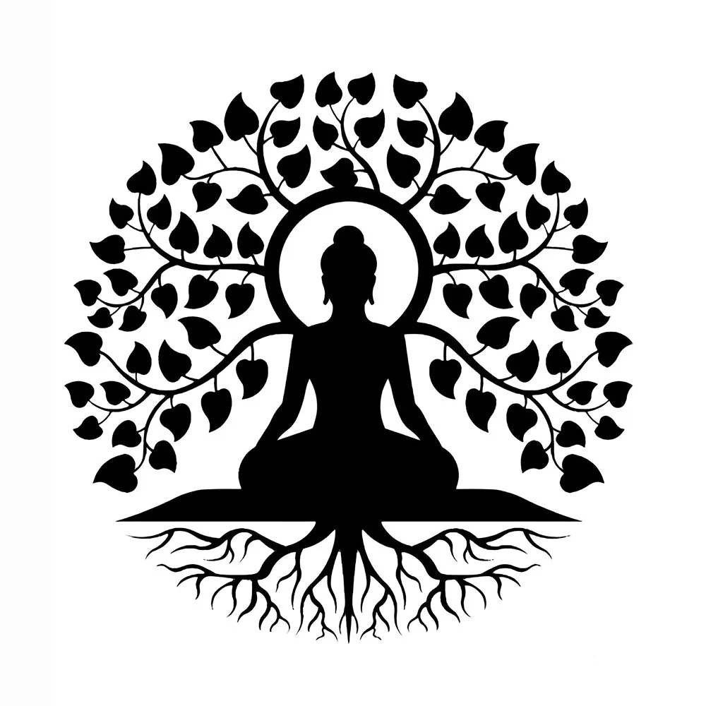 Bouddha Arbre de la Vie Yoga Méditation Art Mural en Métal - Image 7