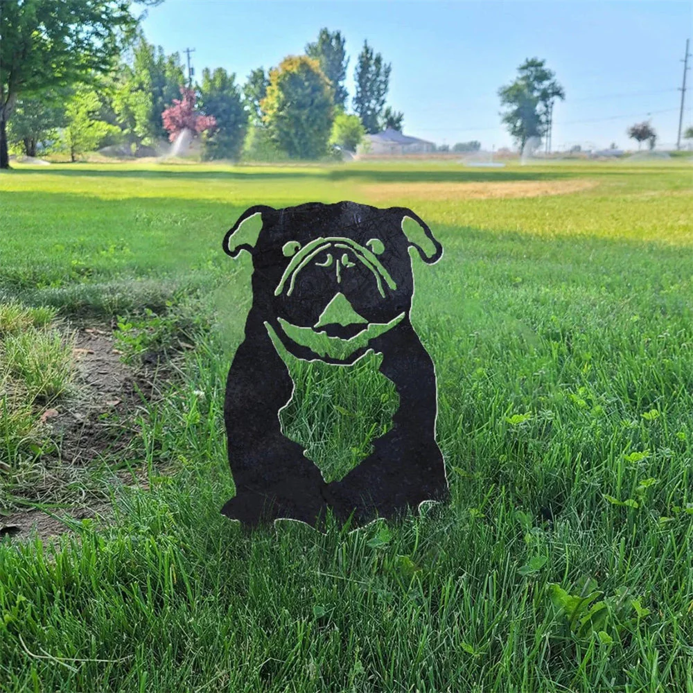 Bouledogue Anglais Silhouette en Métal