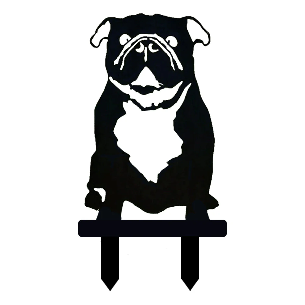 Bouledogue Anglais Silhouette en Métal - Image 11