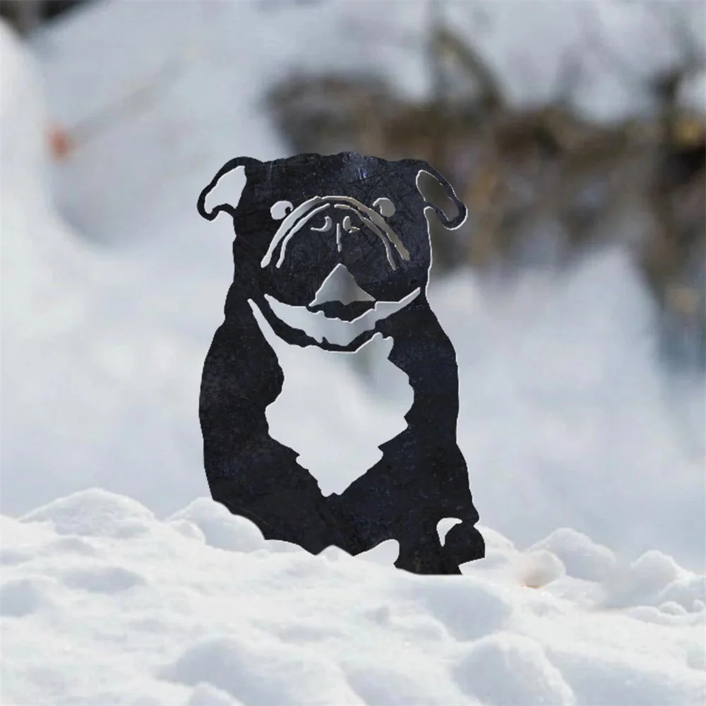 Bouledogue Anglais Silhouette en Métal - Image 7