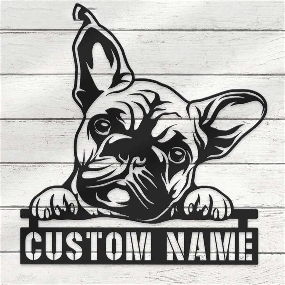 Bouledogue Français Art Mural en Métal Personnalisé pour Amoureux des Chiens - Image 2