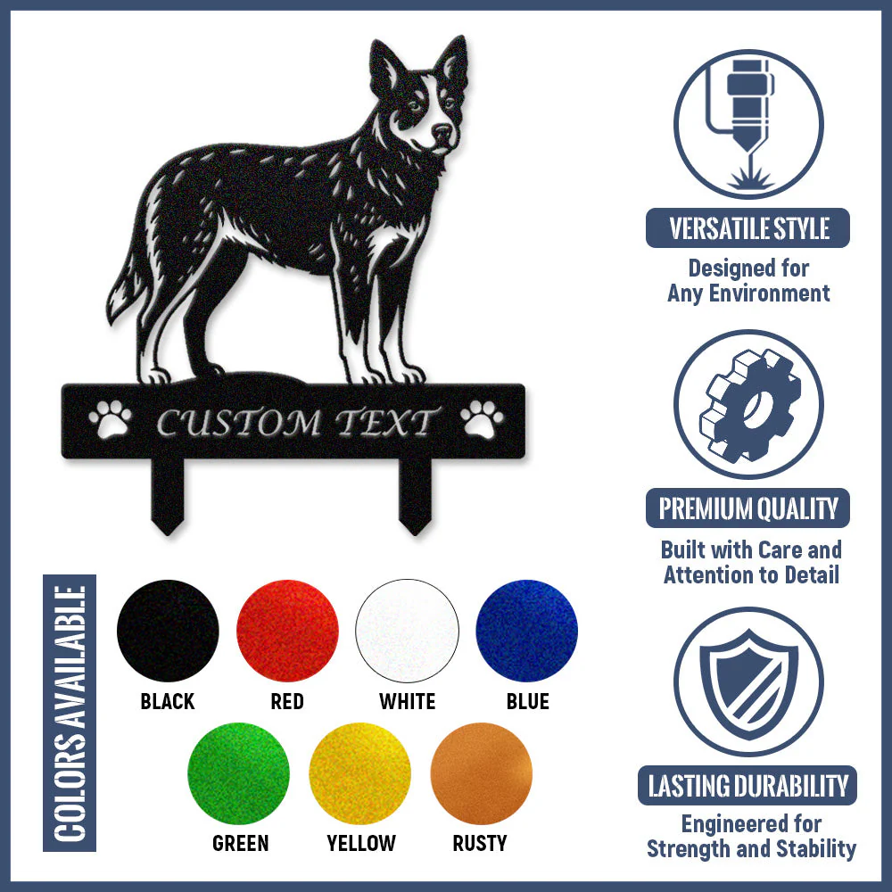Bouvier Australien Silhouette de Chien Personnalisée Piquet de Jardin en Métal - Image 10