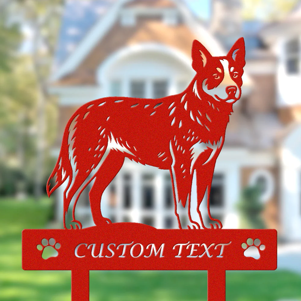 Bouvier Australien Silhouette de Chien Personnalisée Piquet de Jardin en Métal - Image 3