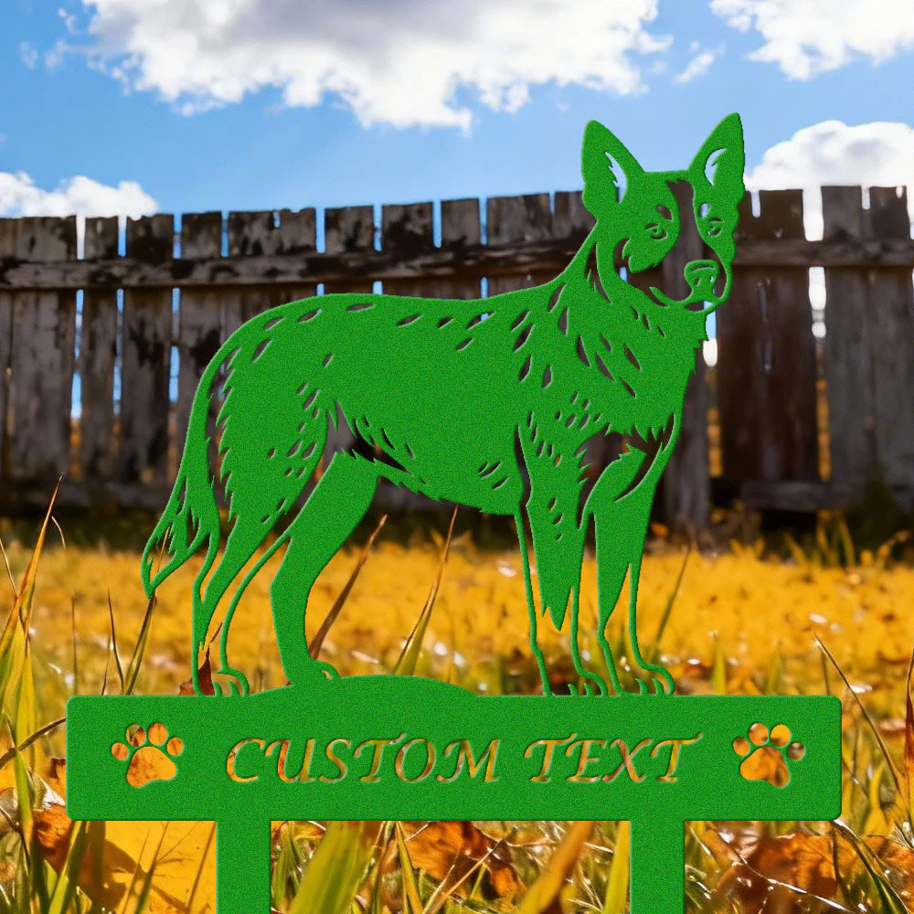 Bouvier Australien Silhouette de Chien Personnalisée Piquet de Jardin en Métal - Image 5