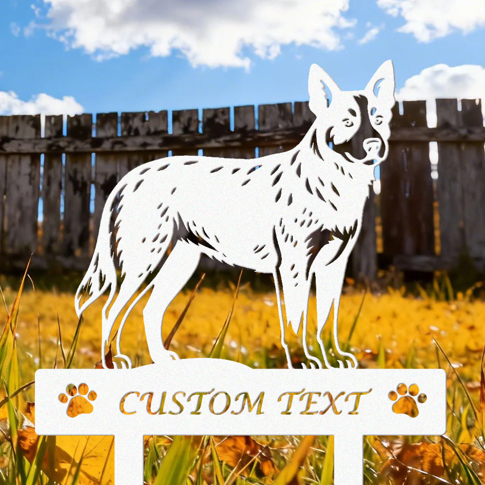 Bouvier Australien Silhouette de Chien Personnalisée Piquet de Jardin en Métal - Image 8