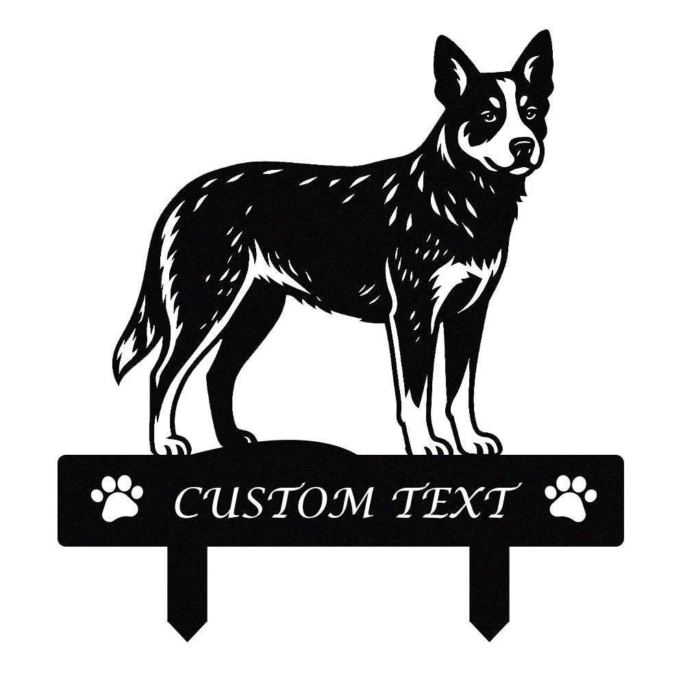 Bouvier Australien Silhouette de Chien Personnalisée Piquet de Jardin en Métal - Image 9