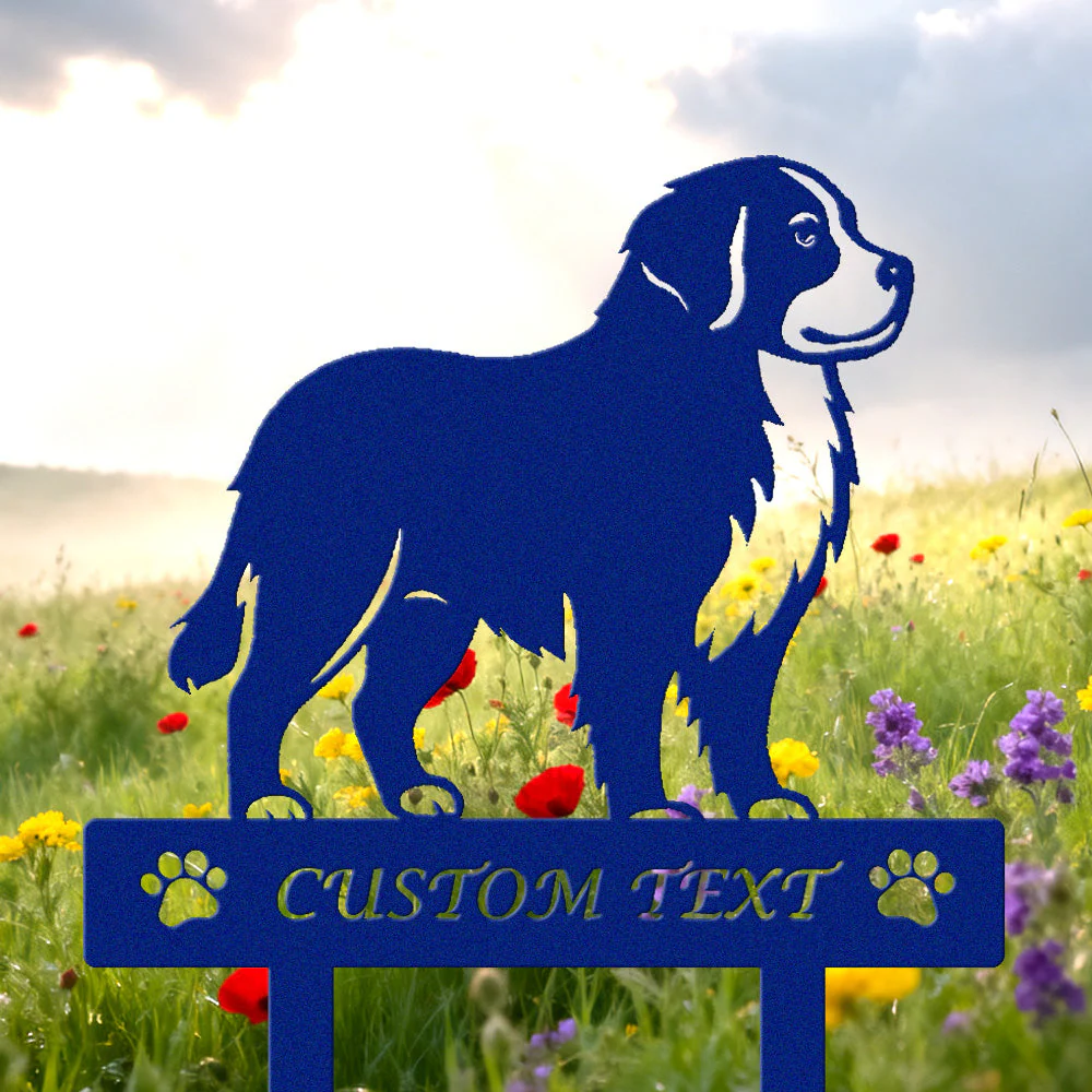 Bouvier Bernois Silhouette de Chien Personnalisée Piquet de Jardin en Métal - Image 6