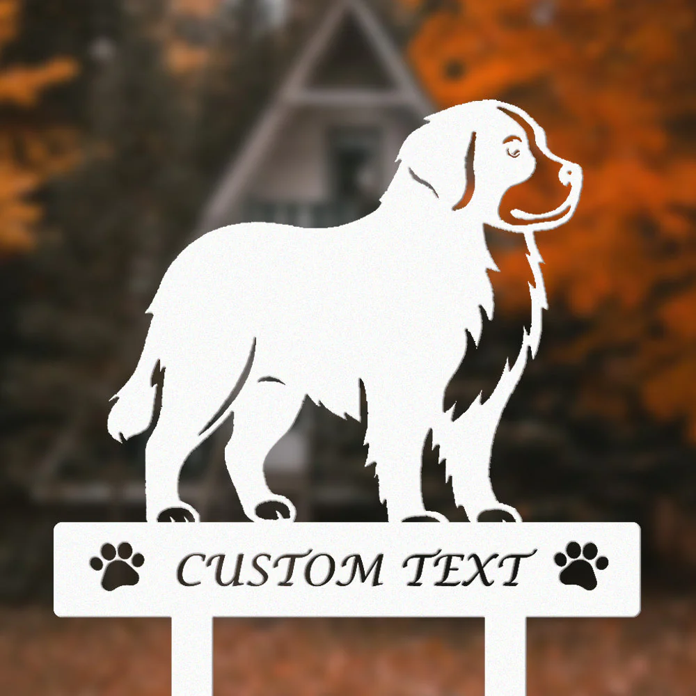 Bouvier Bernois Silhouette de Chien Personnalisée Piquet de Jardin en Métal - Image 8