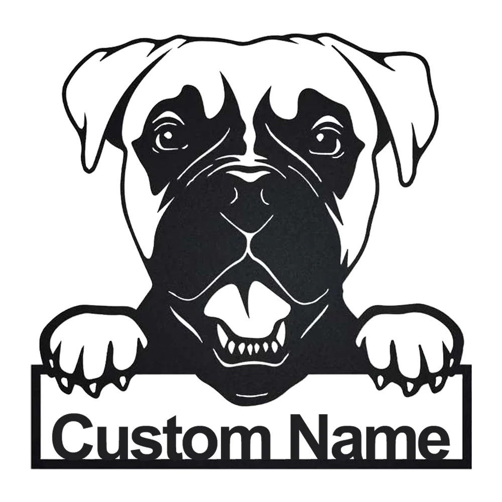 Boxer Art Mural en Métal Plaque en Métal Personnalisée pour Amoureux des Chiens - Image 2