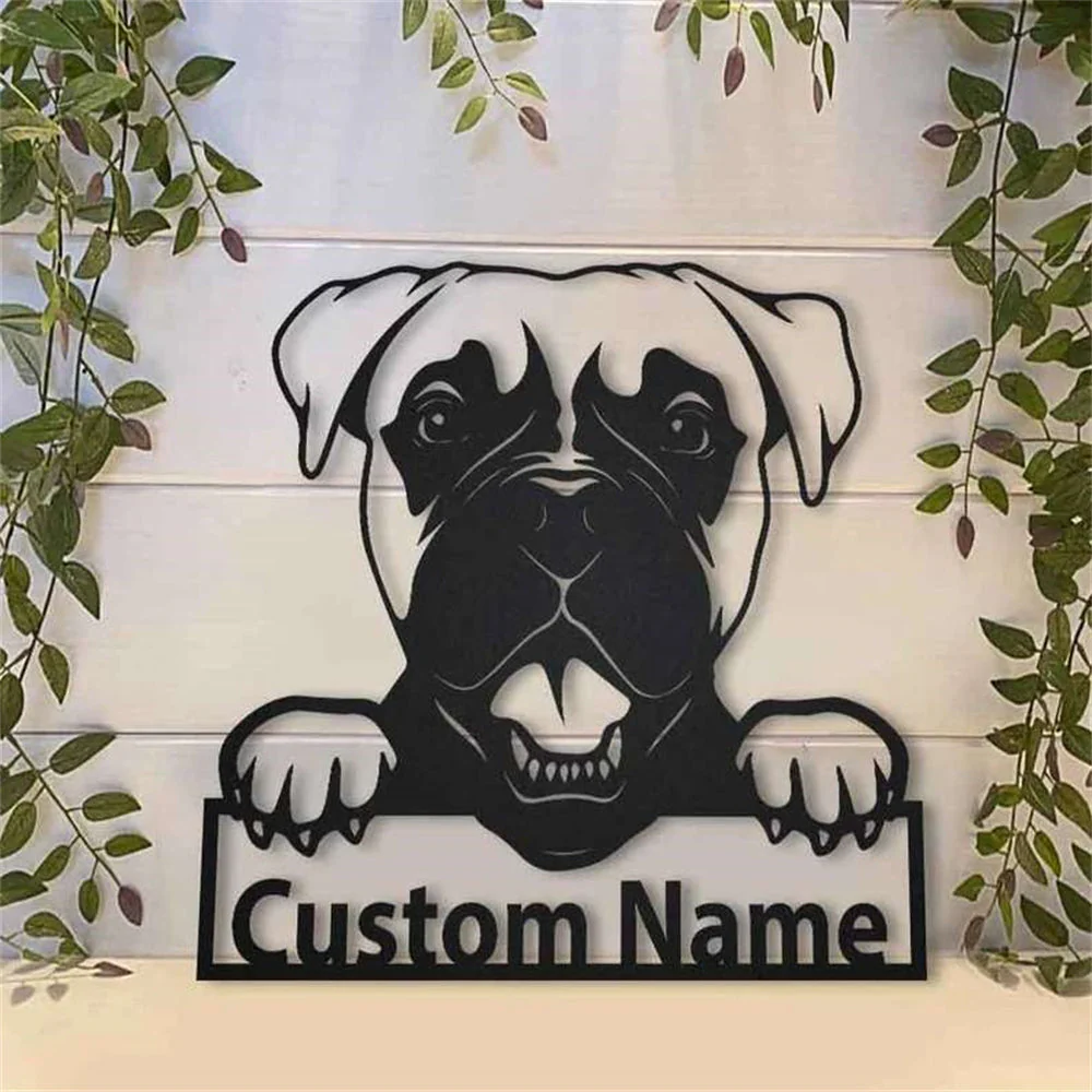 Boxer Art Mural en Métal Plaque en Métal Personnalisée pour Amoureux des Chiens - Image 3