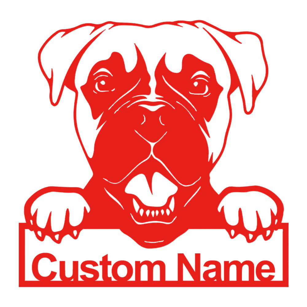 Boxer Art Mural en Métal Plaque en Métal Personnalisée pour Amoureux des Chiens - Image 5