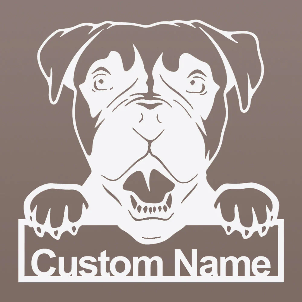 Boxer Art Mural en Métal Plaque en Métal Personnalisée pour Amoureux des Chiens - Image 6
