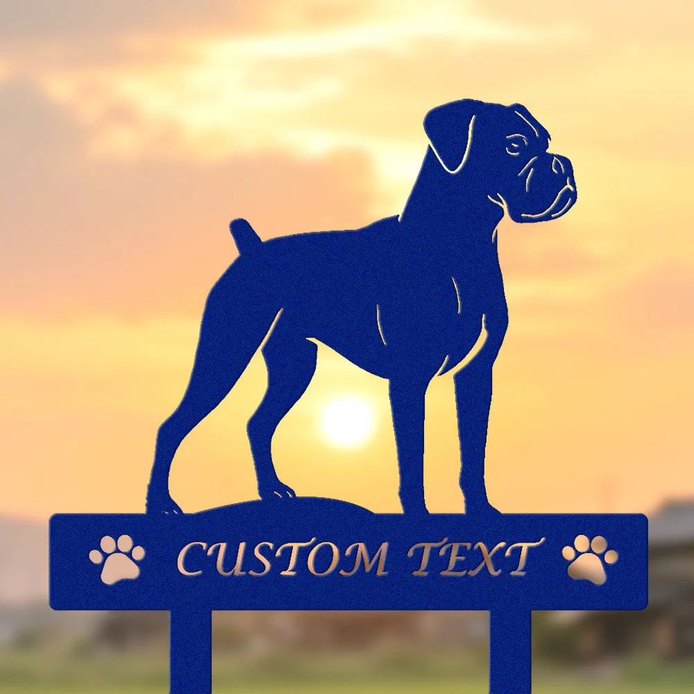 Boxer Silhouette de Chien Personnalisée Piquet de Jardin en Métal - Image 6