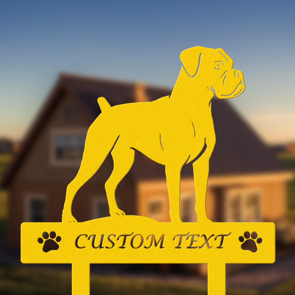 Boxer Silhouette de Chien Personnalisée Piquet de Jardin en Métal - Image 7