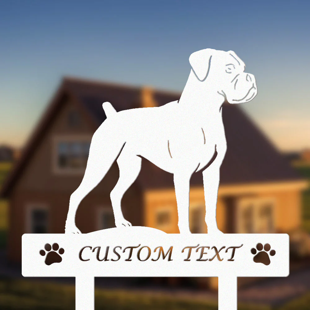 Boxer Silhouette de Chien Personnalisée Piquet de Jardin en Métal - Image 8