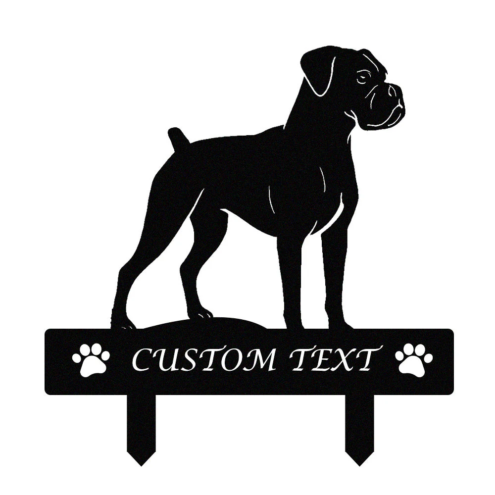 Boxer Silhouette de Chien Personnalisée Piquet de Jardin en Métal - Image 9