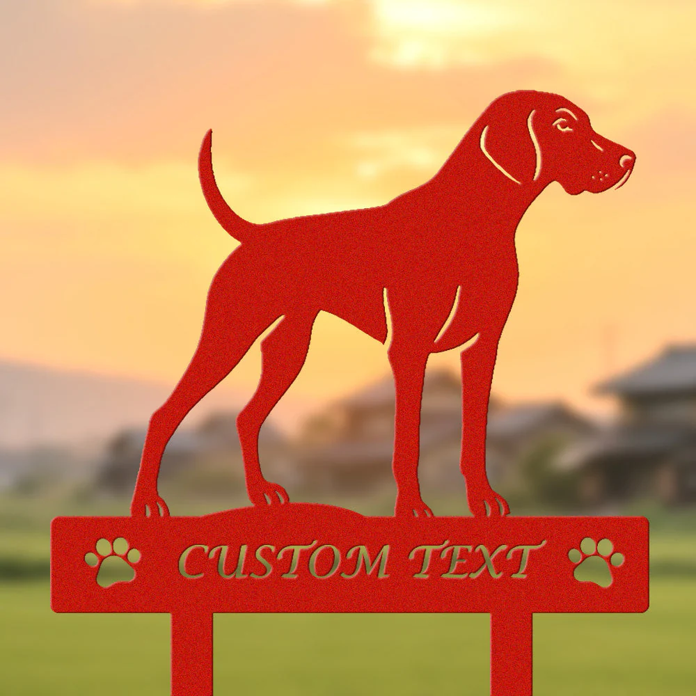 Braque Allemand à Poil Court Silhouette de Chien Personnalisée Piquet de Jardin en Métal - Image 3