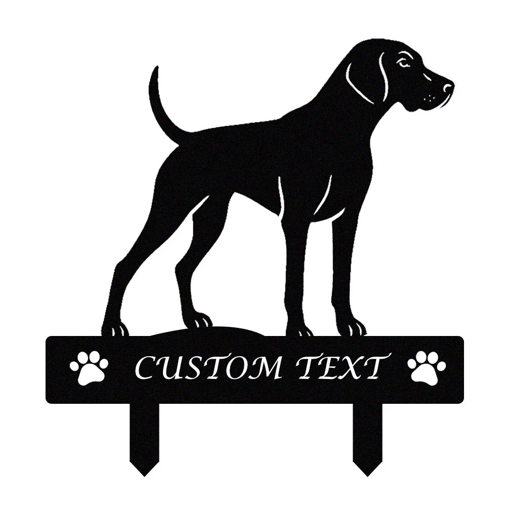 Braque Allemand à Poil Court Silhouette de Chien Personnalisée Piquet de Jardin en Métal - Image 9